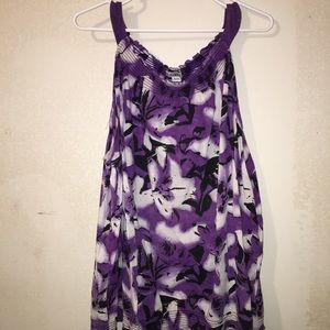Purple floral plus size blouse